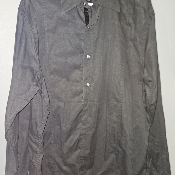 Claiborne Mens Black Modern Fit Dress Shirt Size Xl - Picture 10 of 13